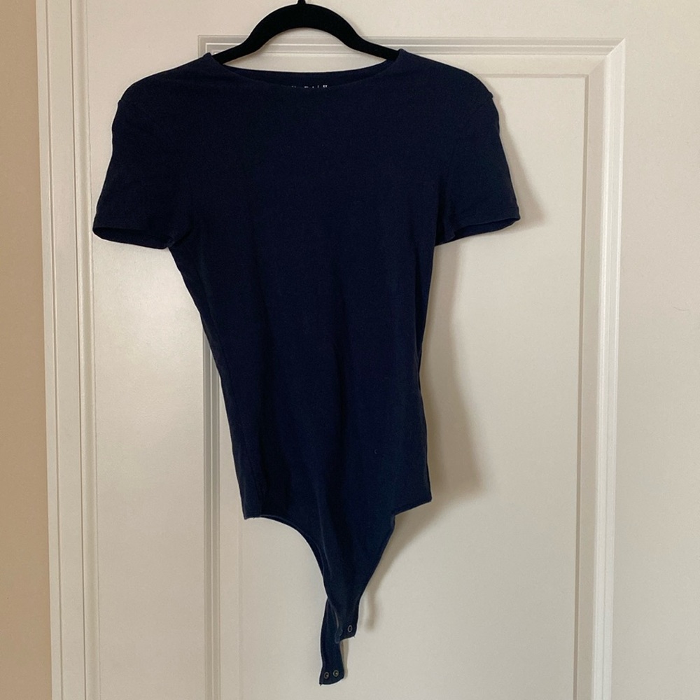 Abercrombie & Fitch Short-Sleeve Cotton-Blend Seamless Fabric Crew Bodysuit